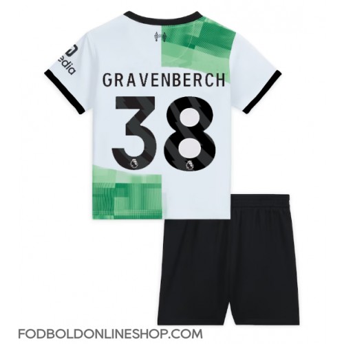 Liverpool Ryan Gravenberch #38 Udebane Trøje Børn 2023-24 Kortærmet (+ Korte bukser)